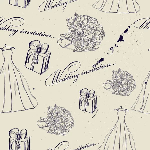 Vintage casamento textura sem costura . —  Vetores de Stock