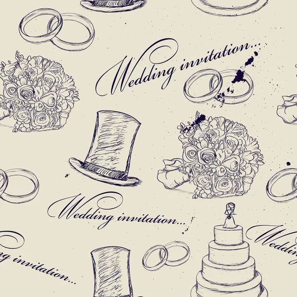 Vintage casamento textura sem costura . Ilustrações De Stock Royalty-Free