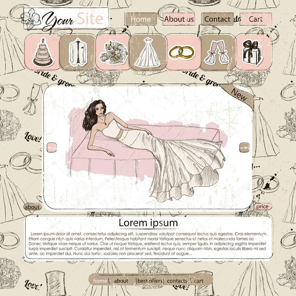 Website template with wedding elements