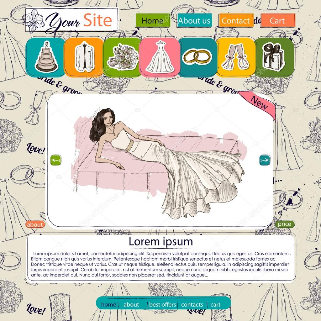 Website template with wedding elements