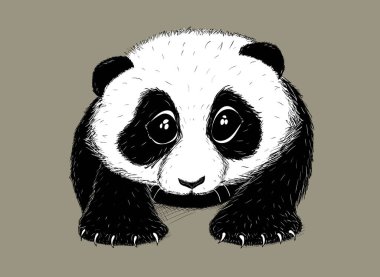 Elle çizilmiş EPS 8 Şirin Panda 5 'in Vektör illüstrasyonu