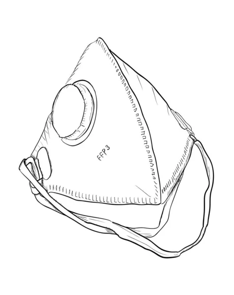Vector illustration of respirator FFP1 FFP2 FFP3 — Stock Vector