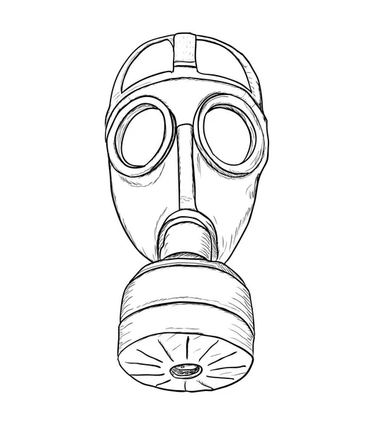 Schizzo maschera antigas di protezione. Illustrazione vettoriale EPS8 — Vettoriale Stock