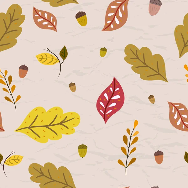 Seamless pattern in autumn colors from collection with piglet. Stock Illustration