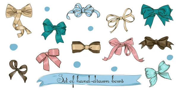 Set of vintage bows. Vector illustration EPS8 Stock Vector