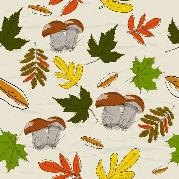 Textura sin costuras con patrón de otoño de mi colección de carteles y texturas sin costuras. Ilustración vectorial — Archivo Imágenes Vectoriales