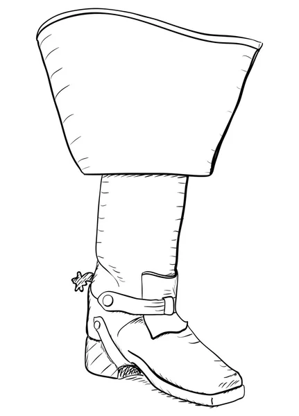 Staré styl boty s ostruhy. Eps8 vektor — Stockový vektor