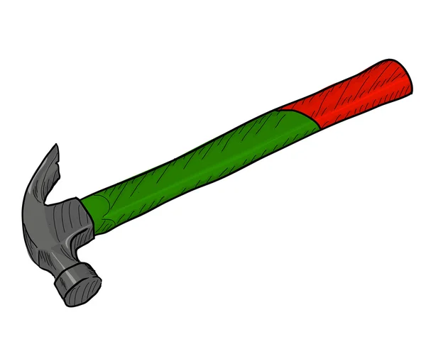 Hand-drawn hammer on white background. EPS8 vector — Stock Vector