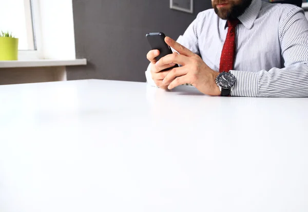 Close up of man using mobile smart phone — Stock Photo, Image