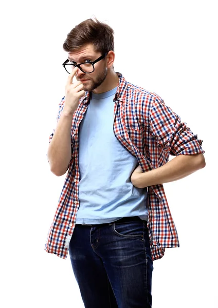Young casual man thinking — Stock Photo, Image