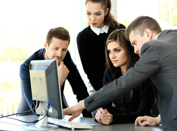 Image of business partners discussing documents and ideas — Stock Photo, Image