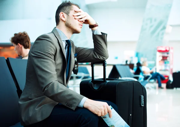Businessman in airport — Stock Photo, Image