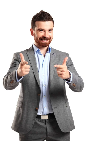 Business man pointing to the camera — Stock Photo, Image