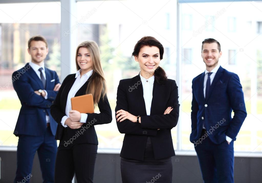 Happy smiling business team