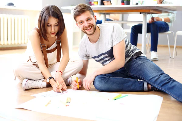 Designers working on sketch — Stock Photo, Image