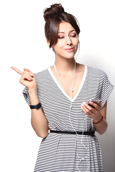 Beautiful woman with headphones — Stock Photo, Image