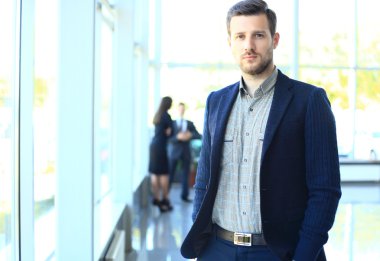 businessman with team mates discussing