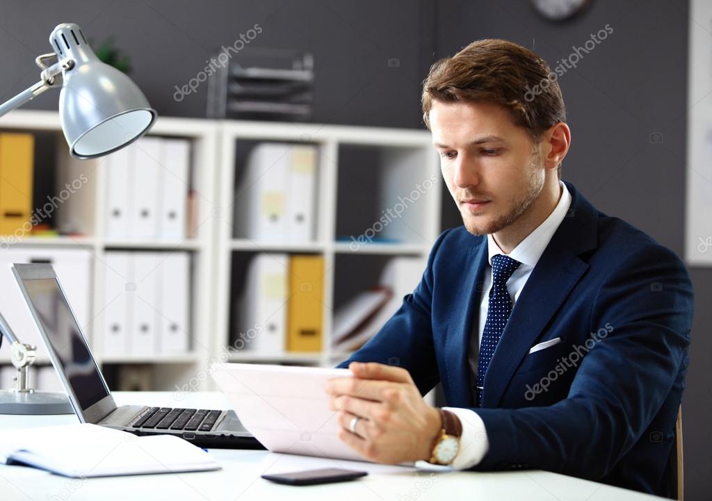businessman working with laptop