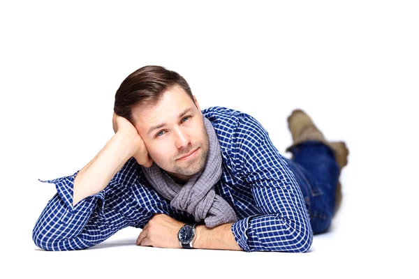 Man lying on floor — Stock Photo, Image