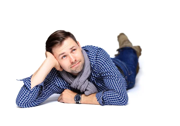 Man lying on floor — Stock Photo, Image