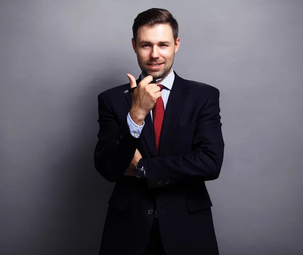 Handsome businessman in suit — Stock Photo, Image