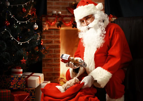 Santa Claus with toy train