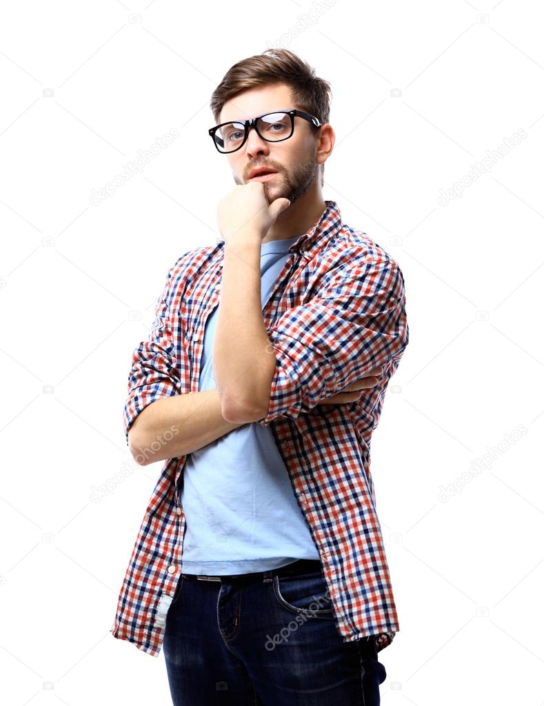 hipster guy wearing glasses