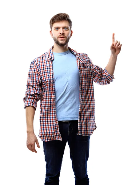Man pointing finger — Stock Photo, Image
