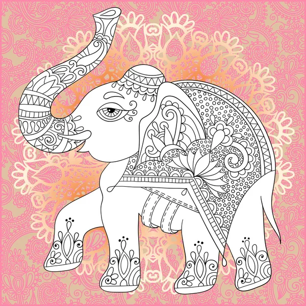 Page unique de livre de coloriage pour adultes - fleur paisley design esprit — Image vectorielle