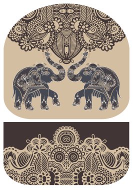 pattern with elephant of purse money design clipart