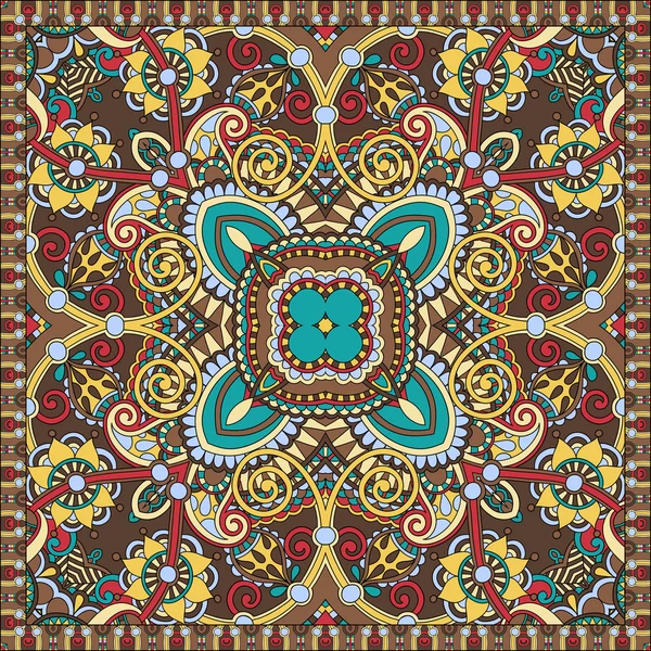 Authentique écharpe de cou en soie ou motif carré mouchoir — Image vectorielle