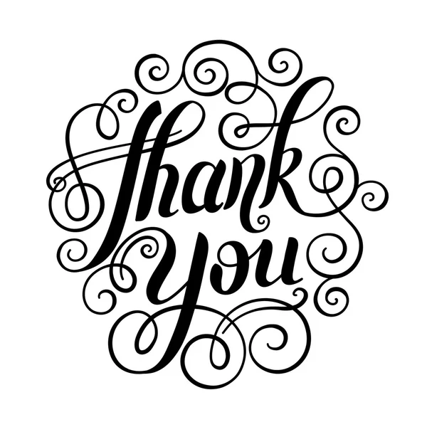 Thank you handwritten lettering inscription vector — Stock Vector