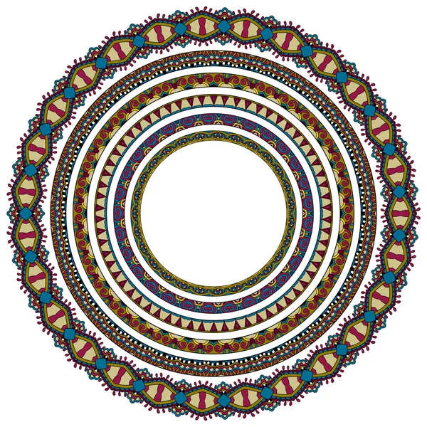 Набор круглых геометрических рам, орнамент границы круга — стоковый вектор