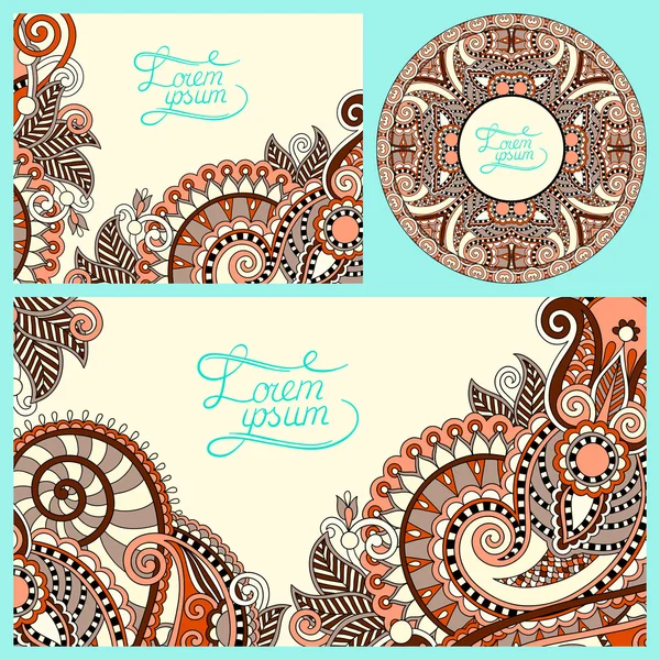 Conjunto de fondo decorativo floral, diseño de marco de plantilla para c — Vector de stock