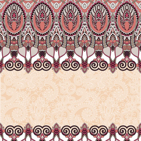 Ornamento de rayas étnicas sobre fondo floral, perfecto para invitat — Vector de stock