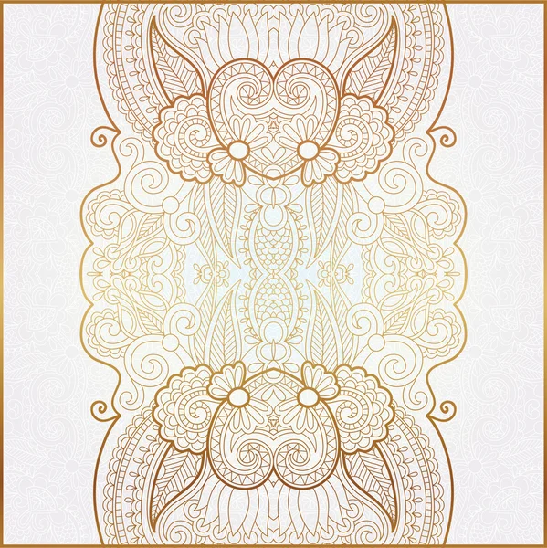 Élégant fond floral ornemental, décor doré sur patte légère — Image vectorielle