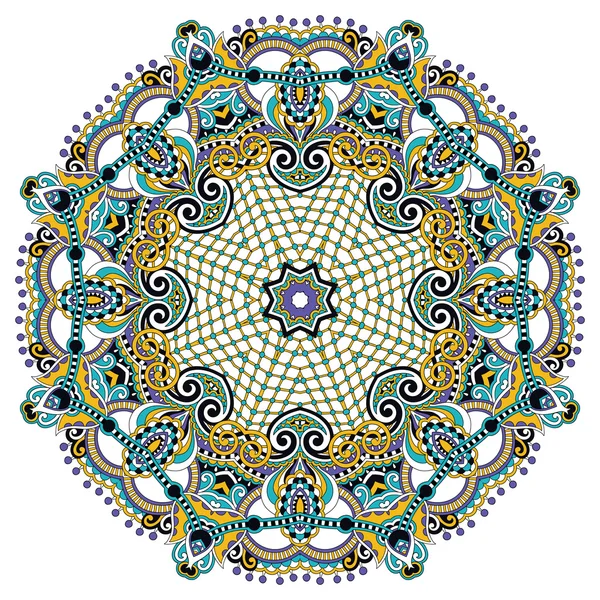 Mandala, cercle décoratif spirituel indien symbole de flux de lotus — Image vectorielle