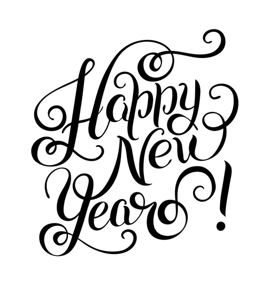 Happy New Year hand lettering congratulate inscription, Christma — Stock Vector