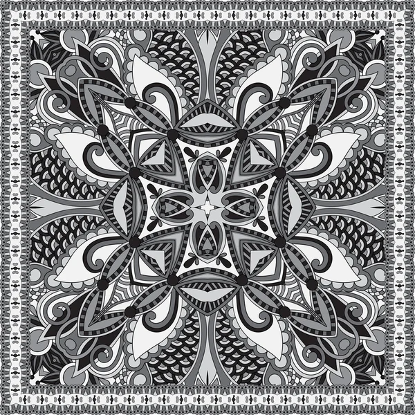 Écharpe en soie authentique noire et blanche ou tapis carré mouchoir — Image vectorielle