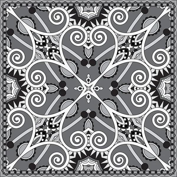 Écharpe en soie authentique noire et blanche ou tapis carré mouchoir — Image vectorielle