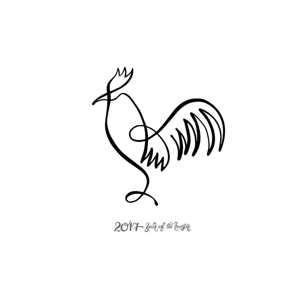 Original einzeiliges Design für die Neujahrsfeier chinesischer Tierkreis — Stockvektor
