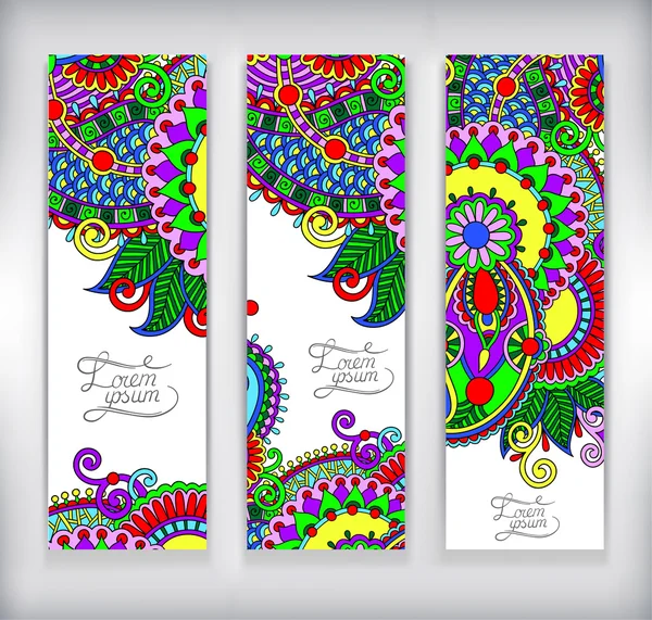 Set of decorative flower template banner — Stock Vector