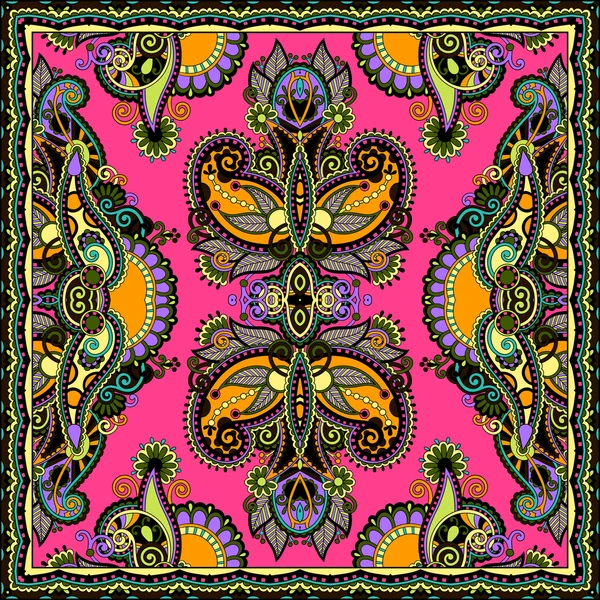 Floral tradicional ornamental Paisley Bandanna — Vector de stock