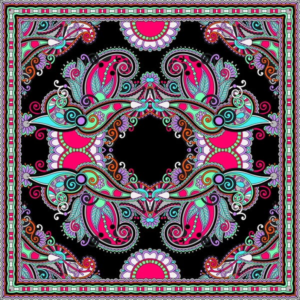 Paisley Floral Ornamental Tradicional Bandanna — Vetor de Stock