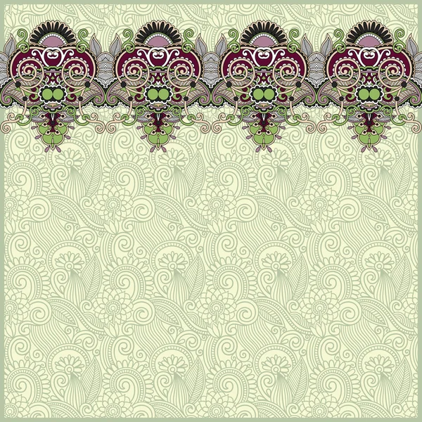 Ornamental background with flower ribbon — Stock Vector