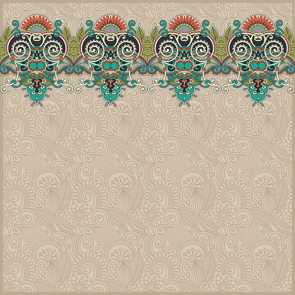 Ornamentaler Hintergrund mit Blumenband, Streifenmuster, Gruß — Stockvektor
