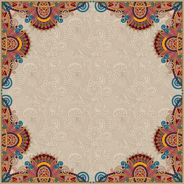 Cadre floral vintage, style ethnique ukrainien — Image vectorielle