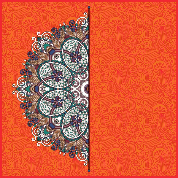 Patrón redondo floral en estilo étnico oriental ucraniano — Vector de stock