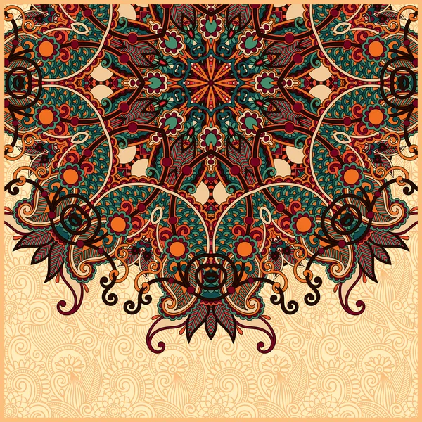 Motif rond floral dans le style ethnique oriental ukrainien — Image vectorielle