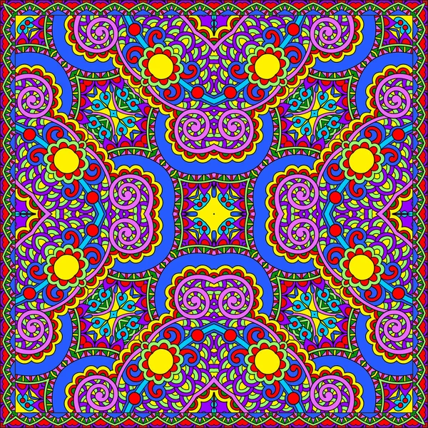 Floral tradicional ornamental Paisley Bandanna — Vector de stock